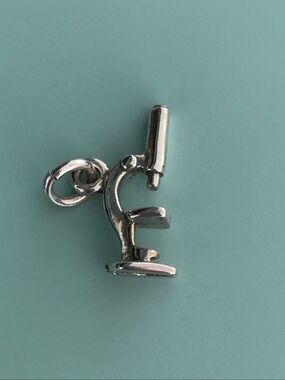 .925 Microscope Sterling Silver Jewelry Charm #science